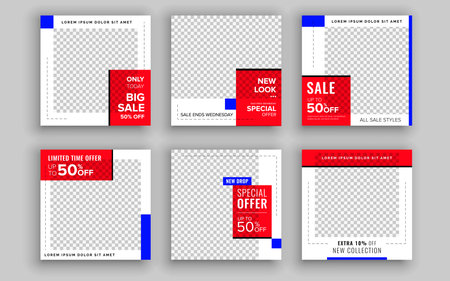 Set of sale banner template design. Vector illustration.のイラスト素材