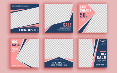 Set of sale banner template design. Vector illustration.のイラスト素材