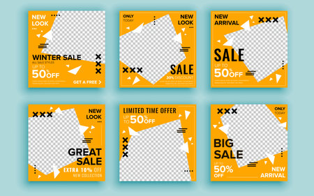 Set of sale banner template design. Vector illustration.のイラスト素材