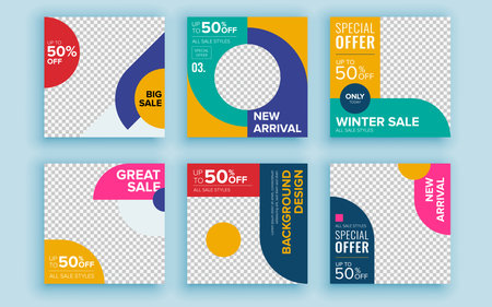 Set of sale banner template design. Vector illustration.のイラスト素材
