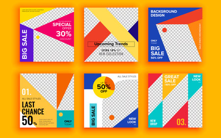 Set of sale banner template design. Vector illustration.のイラスト素材