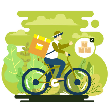 Delivery website banner in flat illustration vector styleのイラスト素材