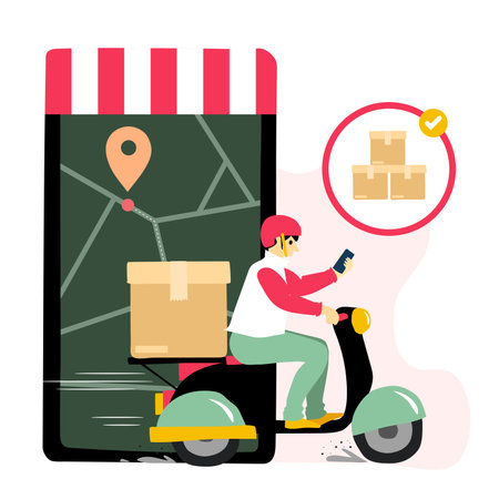 Delivery website banner in flat illustration vector styleのイラスト素材