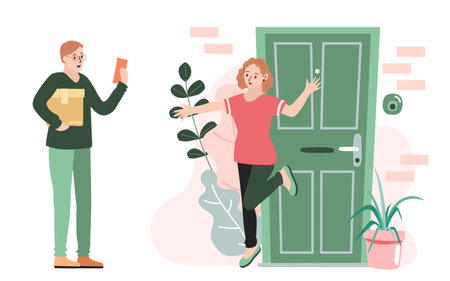 Delivery website banner in flat illustration vector styleのイラスト素材