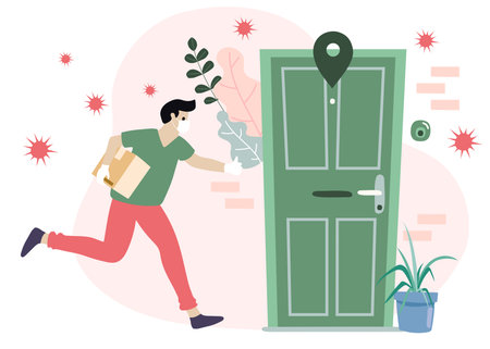 Delivery website banner in flat illustration vector styleのイラスト素材