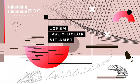 Modern abstract cover, minimal cover design. Colorful geometric background, vector illustration.のイラスト素材