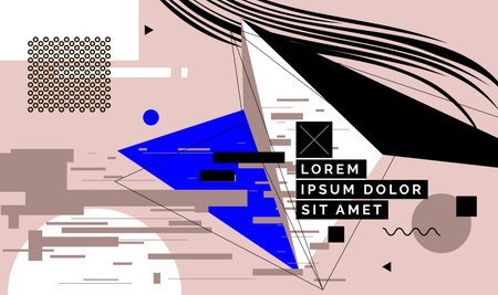 Modern abstract cover, minimal cover design. Colorful geometric background, vector illustration.のイラスト素材