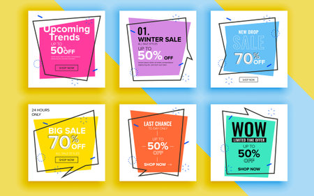 Set of sale banner template design. Vector illustration.のイラスト素材