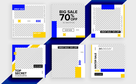Set of sale banner template design. Vector illustration.のイラスト素材