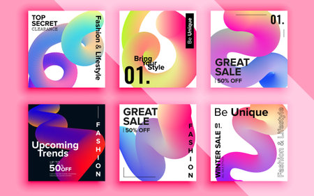 Set of sale banner template design. Vector illustration.のイラスト素材