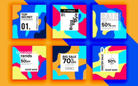 Set of sale banner template design. Vector illustration.のイラスト素材
