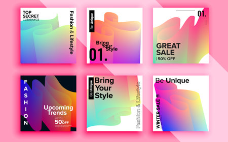 Set of sale banner template design. Vector illustration.のイラスト素材