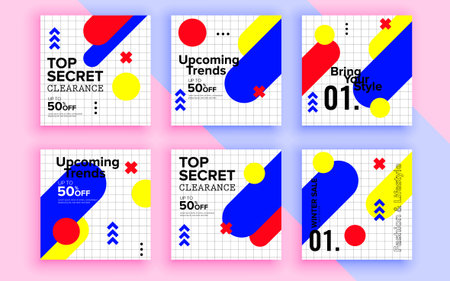 Set of sale banner template design. Vector illustration.のイラスト素材