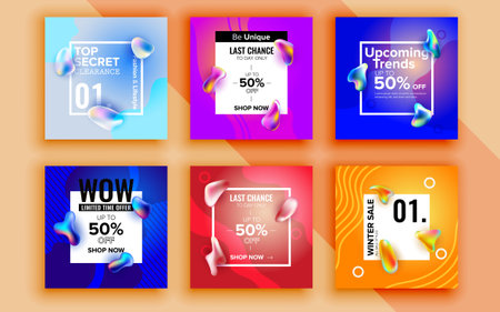 Set of sale banner template design. Vector illustration.のイラスト素材