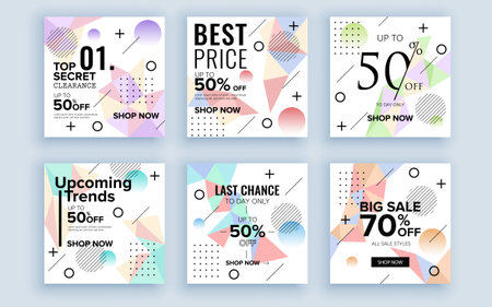 Set of sale banner template design. Vector illustration.のイラスト素材