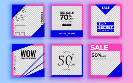 Set of sale banner template design. Vector illustration.のイラスト素材