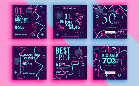 Set of sale banner template design. Vector illustration.のイラスト素材