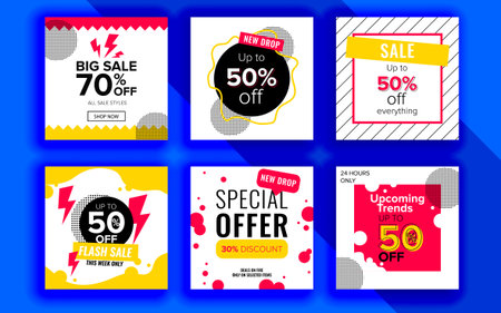 Set of sale banner template design. Vector illustration.のイラスト素材
