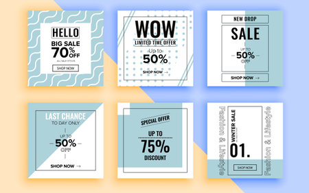 Set of sale banner template design. Vector illustration.のイラスト素材