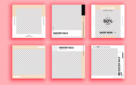 Set of sale banner template design. Vector illustration.のイラスト素材
