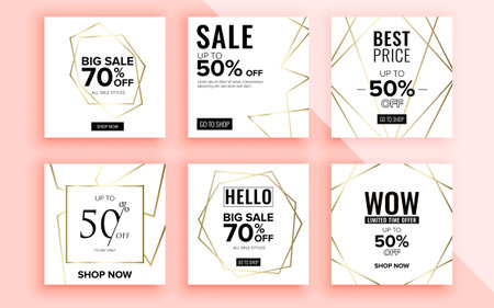 Set of sale banner template design. Vector illustration.のイラスト素材