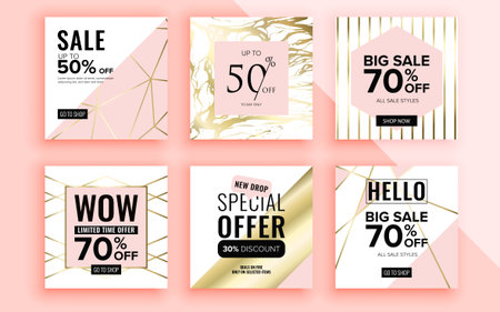 Set of sale banner template design. Vector illustration.のイラスト素材