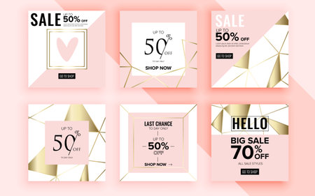 Set of sale banner template design. Vector illustration.のイラスト素材