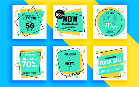 Set of sale banner template design. Vector illustration.のイラスト素材