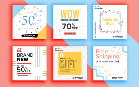 Set of sale banner template design. Vector illustration.のイラスト素材