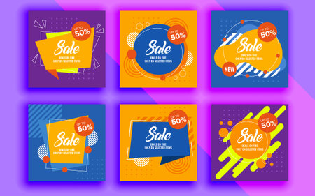 Set of sale banner template design. Vector illustration.のイラスト素材