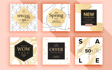 Set of sale banner template design. Vector illustration.のイラスト素材
