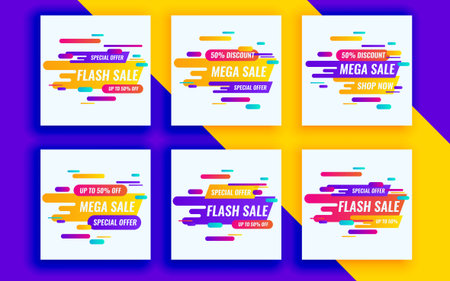 Set of sale banner template design. Vector illustration.のイラスト素材