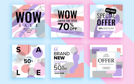 Set of sale banner template design. Vector illustration.のイラスト素材