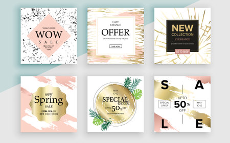 Set of sale banner template design. Vector illustration.のイラスト素材