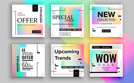 Set of sale banner template design. Vector illustration.のイラスト素材