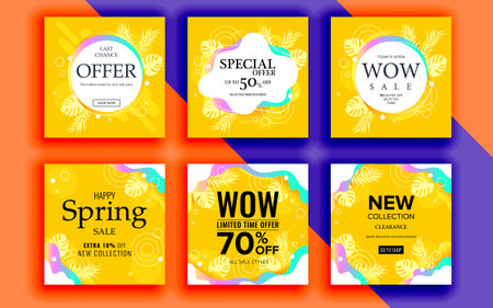 Set of sale banner template design. Vector illustration.のイラスト素材