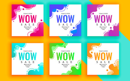Set of sale banner template design. Vector illustration.のイラスト素材