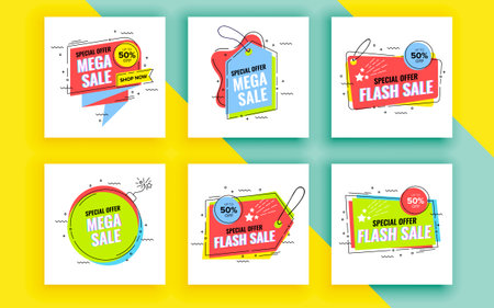 Set of sale banner template design. Vector illustration.のイラスト素材