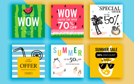 Set of sale banner template design. Vector illustration.のイラスト素材