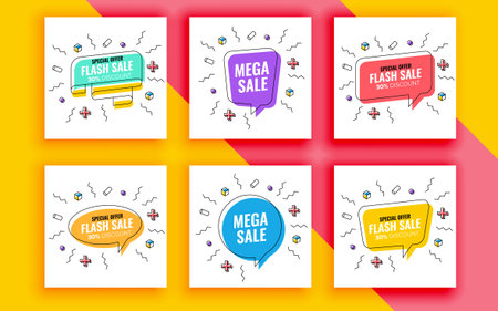 Set of sale banner template design. Vector illustration.のイラスト素材