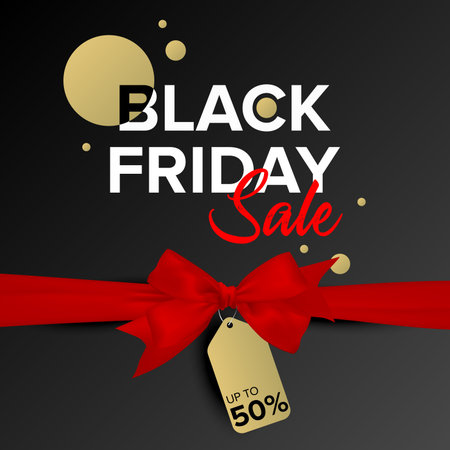 Black Friday Sale Web Banner Design Template. Advertising poster. Modern Vector illustration.のイラスト素材