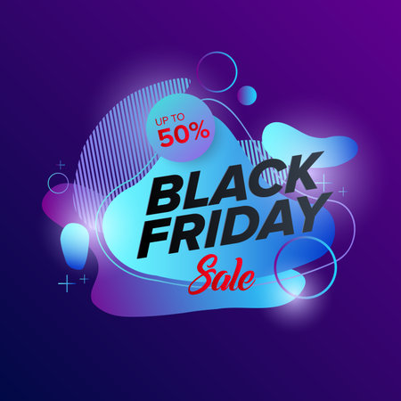 Black Friday Sale Web Banner Design Template. Advertising poster. Modern Vector illustration.のイラスト素材