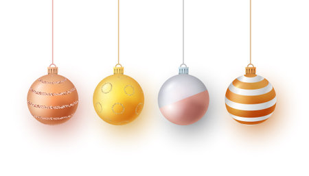 Set of 3d gold ball, vector illustration.のイラスト素材