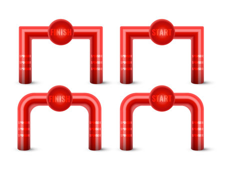 Inflatable Arch Set Isolated Vector. Place For Sponsors Advertising. Archway, Suitable For Sport Event. Marathon Racing Concept. Vector Illustration.のイラスト素材