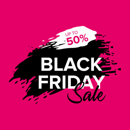 Black Friday Sale Web Banner Design Template. Advertising poster. Modern Vector illustration.のイラスト素材