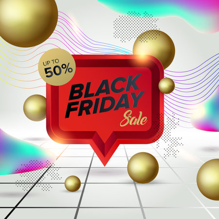 Black Friday Sale Web Banner Design Template. Advertising poster. Modern Vector illustration.のイラスト素材
