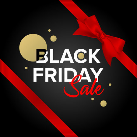 Black Friday Sale Web Banner Design Template. Advertising poster. Modern Vector illustration.のイラスト素材
