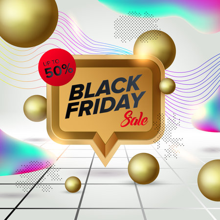 Black Friday Sale Web Banner Design Template. Advertising poster. Modern Vector illustration.のイラスト素材