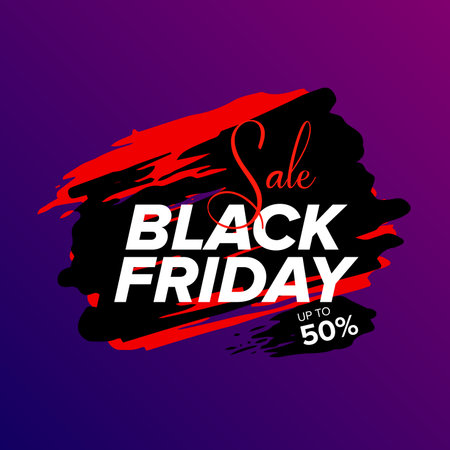 Black Friday Sale Web Banner Design Template. Advertising poster. Modern Vector illustration.のイラスト素材