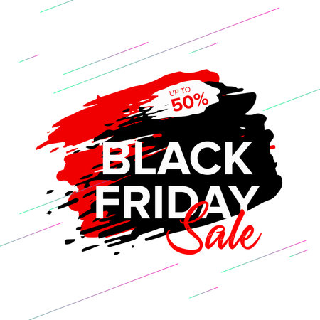 Black Friday Sale Web Banner Design Template. Advertising poster. Modern Vector illustration.のイラスト素材
